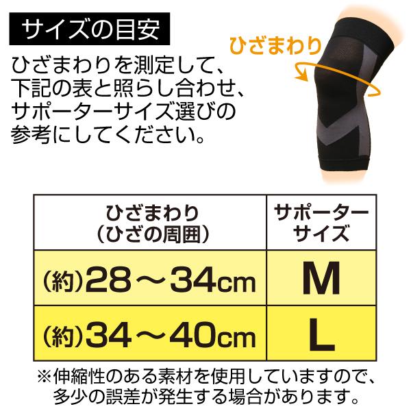 膝サポーター 1枚入り 女性男性兼用タイプ 左右共用 ブラック