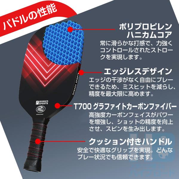 KASACA ピックルボールパドル AERO SPIKE RED TP017 SWIPE BLUE TP018