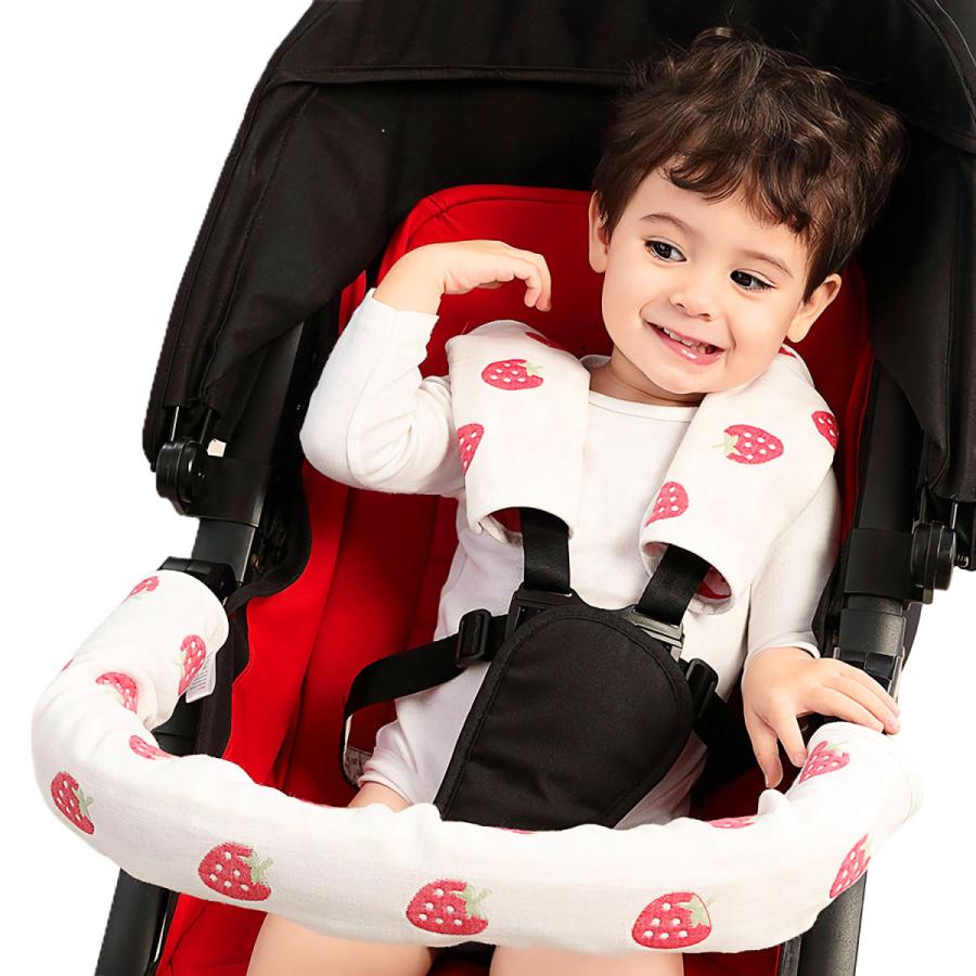 ベビーカー バーカバー ベルトカバー 可愛い 簡単 安全 セーフティーバー よだれかけ ベビー 赤ちゃん よだれカバー ガーゼ リバーシブル 3点セット Baby Carcover 001 Hai Hai 通販 Yahoo ショッピング