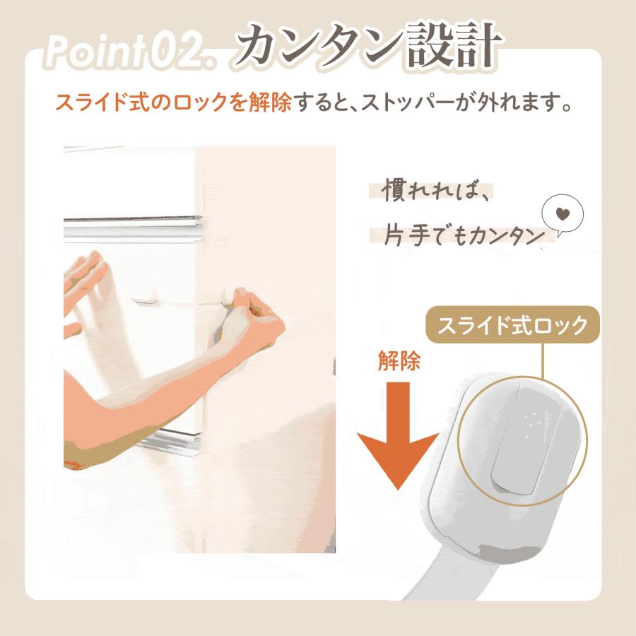 チャイルドロック 6個 ドア ロック ストッパー 冷蔵庫 ベビーガード