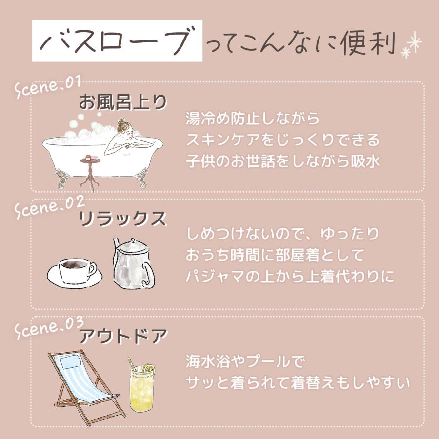 バスローブ レディース タオル地 ワンピース 薄手 タオルワンピース ママ ワンオペ お風呂 ガウン 速乾 ボタン マイクロファイバー バスローブタオル | ブランド登録なし | 10