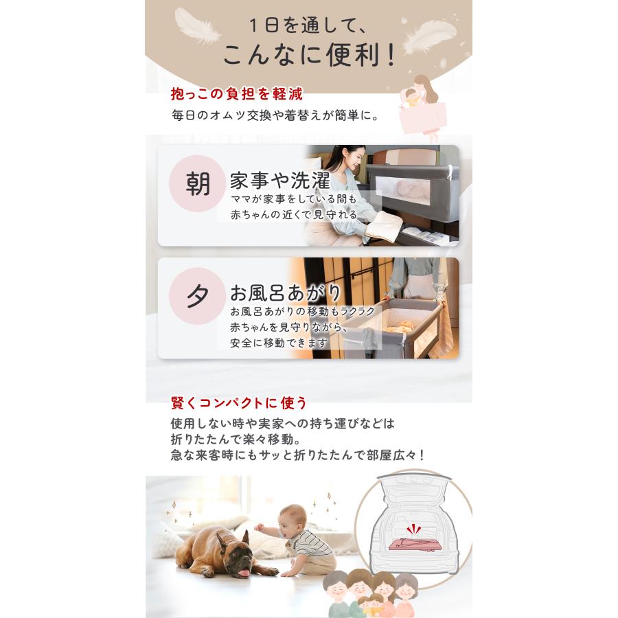 プレイヤード 折りたたみ ベビー用品 多機能 蚊帳付き 添い寝 赤ちゃん