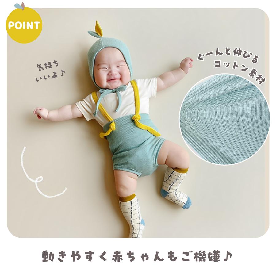 ベビー服 ロンパース 80 70 90 66 サロペット ベビー 帽子 新生児 服