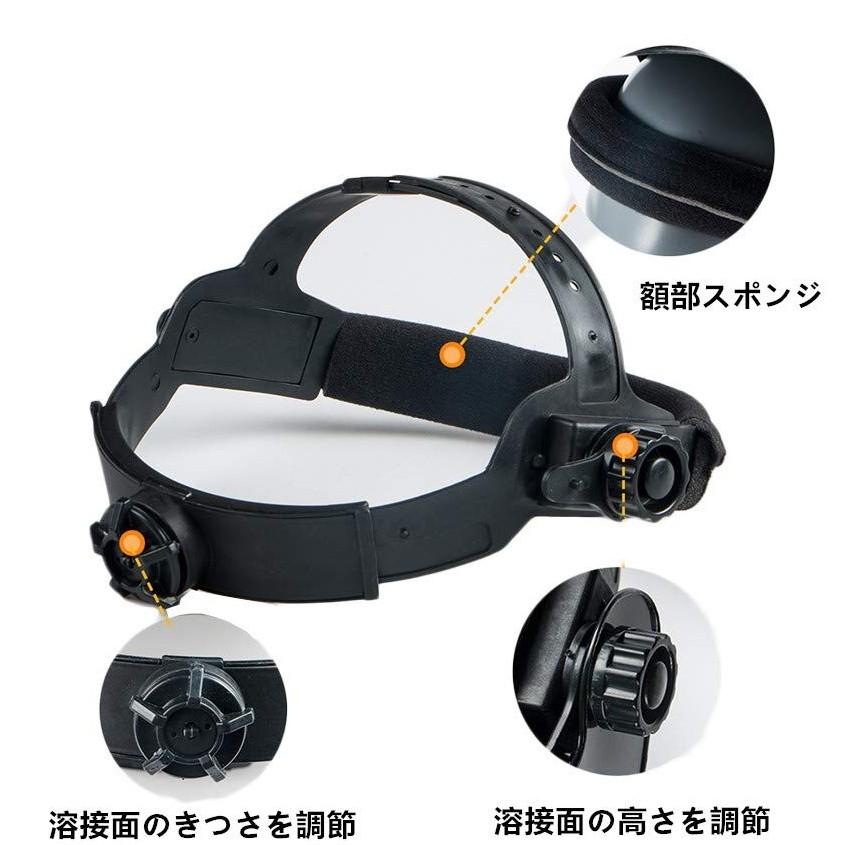 溶接面 自動遮光 高感度 溶接マスク 遮光速度 1/25000秒 TIG/MIG/MAG対応 ソーラー充電式 軽量 溶接ヘルメット ブラック（黒）｜high-touch-store｜04