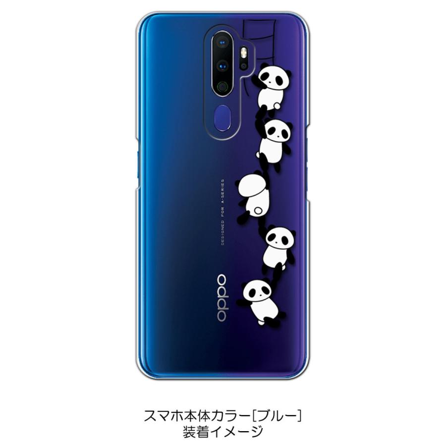 Oppo A5 2020 ブルー 4GB/64GB スマホケース付 OPPO A5 2020 a52020 クリア ハードケース ぶらさがりパンダ カバー