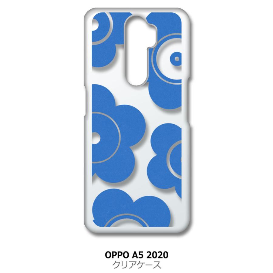 OPPO A5 2020 a52020 クリア ハードケース t026-ブルー 花柄