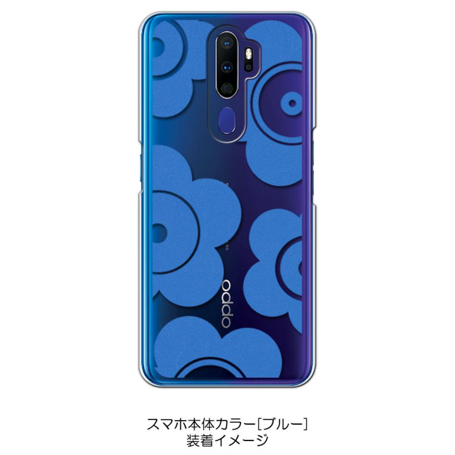 OPPO A5 2020 a52020 クリア ハードケース t026-ブルー 花柄