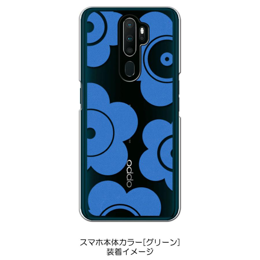 OPPO A5 2020 a52020 クリア ハードケース t026-ブルー 花柄