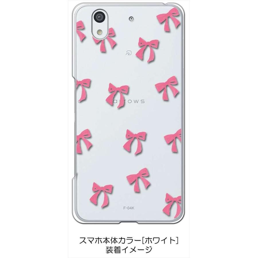 arrows Be F-04K アローズ クリア ハードケース リボン(ピンク) スマホ