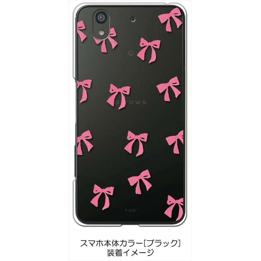 arrows Be F-04K アローズ クリア ハードケース リボン(ピンク