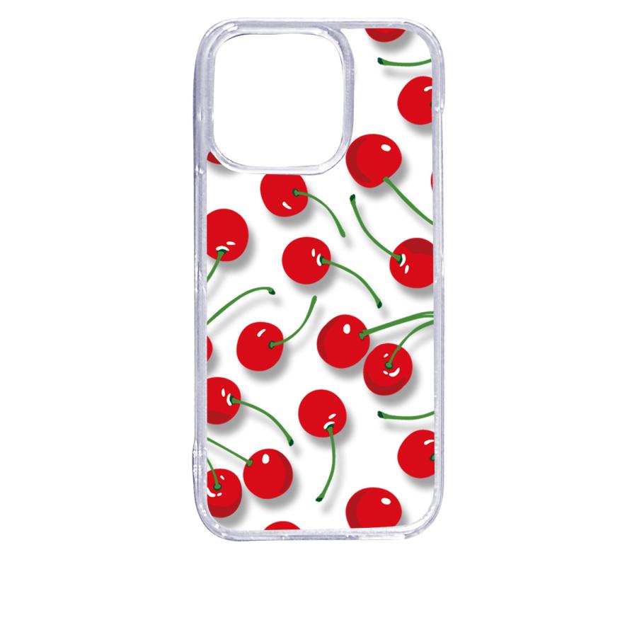 iPhone15 Pro アイフォン15プロ クリア ハードケース チェリー