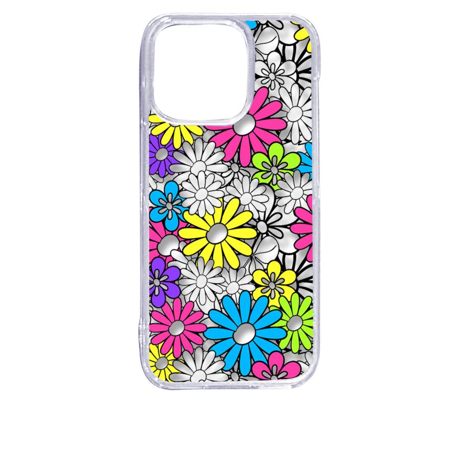 美品！iPhone15Pro 花＊花 iPhone15 Pro アイフォン15プロ クリア ハードケース 花柄アウトライン