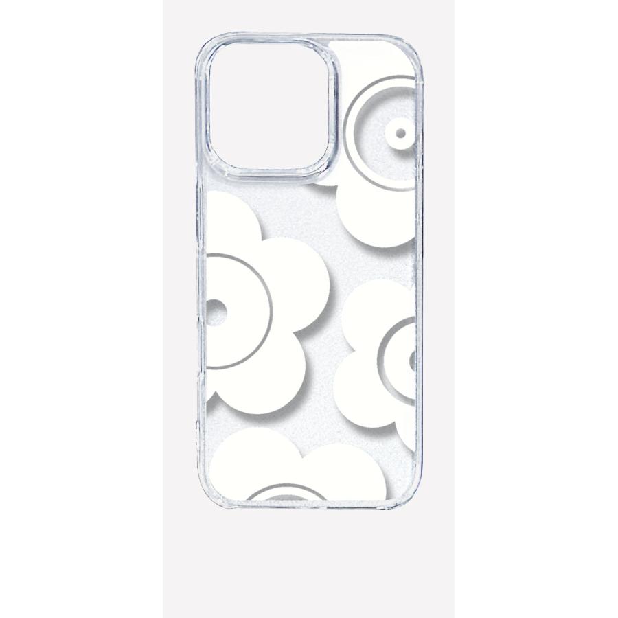 iPhone16 Pro アイフォン16プロ クリア ハードケース t026-ホワイト 花