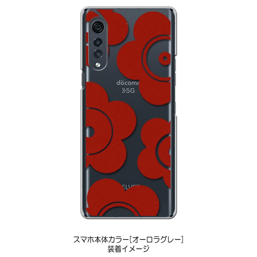 LG VELVET L-52A エルジーベルベット クリア ハードケース t026-レッド