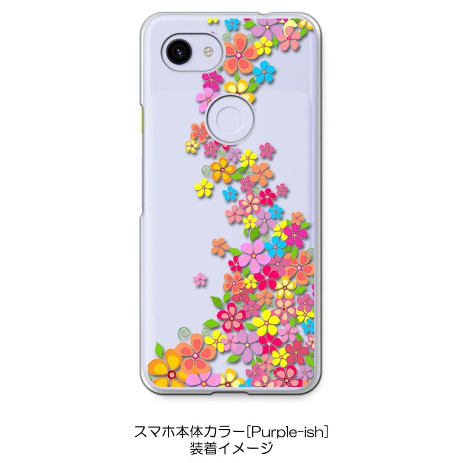 pixel3aXL Pixel 3a XL クリア ハードケース 花柄 フラワー 小花柄 