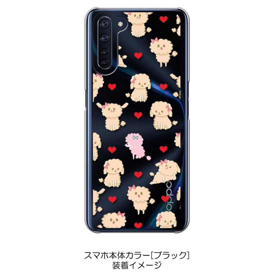 Reno3 A OPPO reno3a クリア ハードケース ふわふわトイプードル 犬