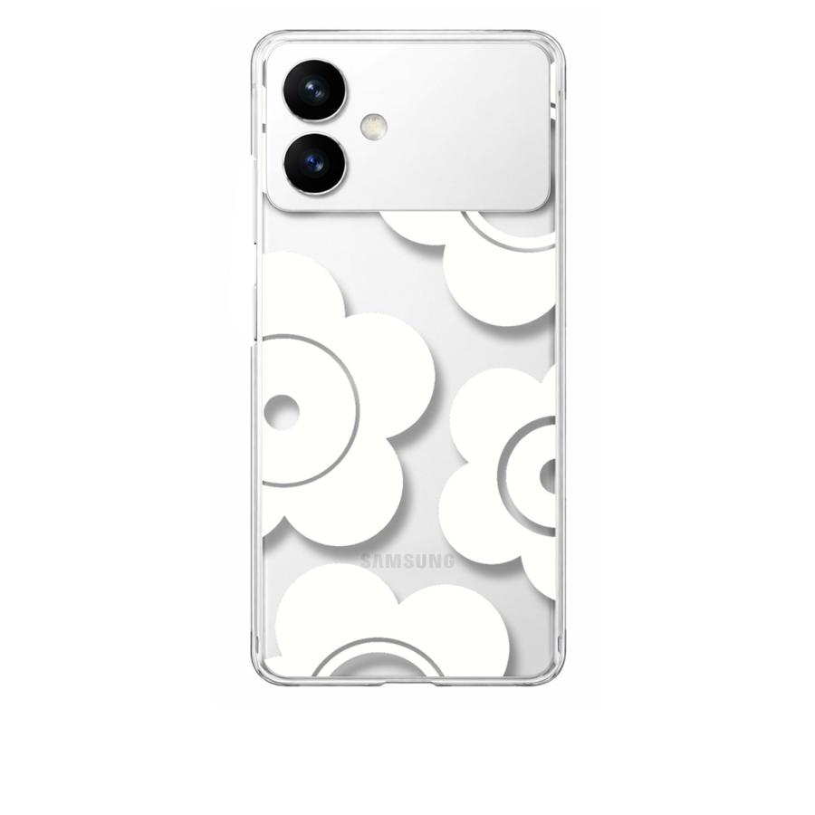 Galaxy S26 Edge 5G クリア ハードケース t026-ホワイト 花柄