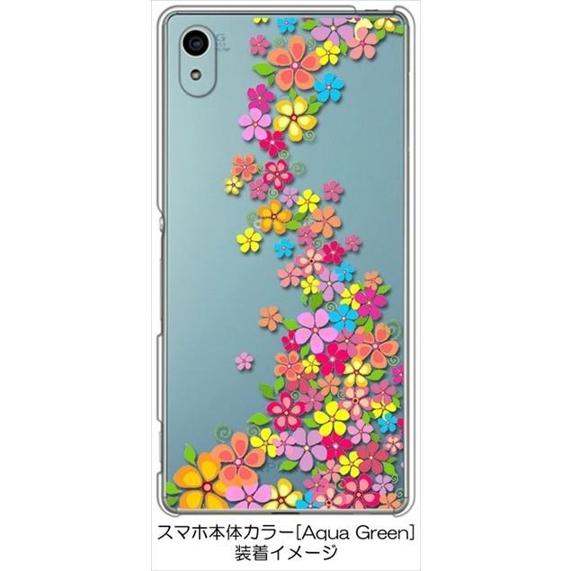 SO-03G/SOV31/402SO Xperia Z4 エクスぺリア docomo au softbank  クリア ハードケース 花柄 フラワー 小花柄 カラフル ライン カバー カスタム ジャケット｜high｜03