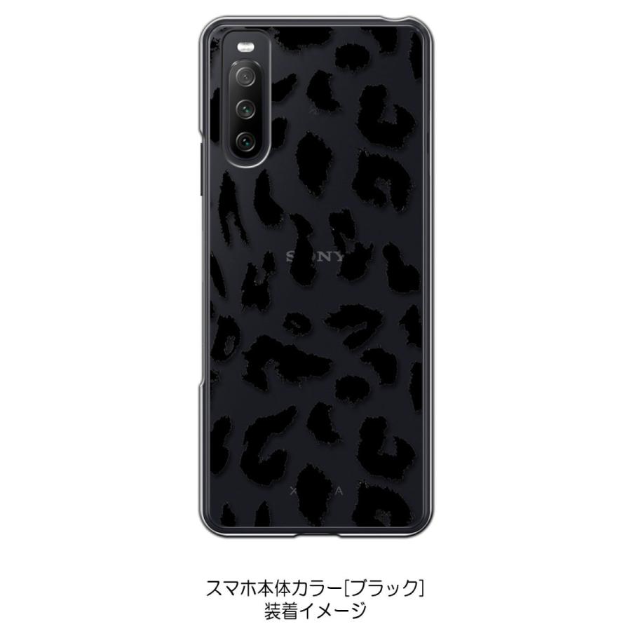 Xperia 10 III SO-52B SOG04 クリア ハードケース 豹柄 ヒョウ柄