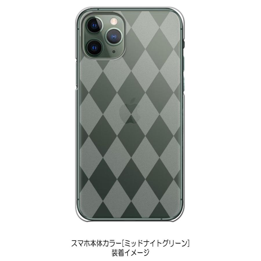 iPhone11 Pro Max ケース クリア 透かし加工 アーガイル ダイヤ柄 