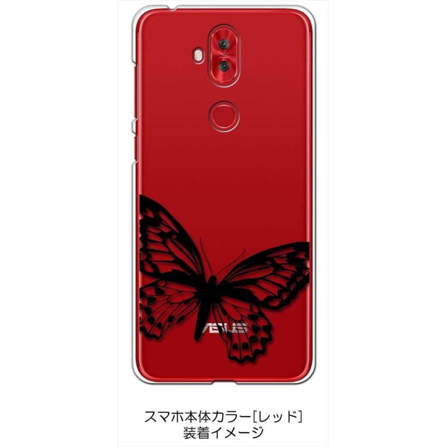 ZenFone5Q ZC600KL ASUS クリア ハードケース 蝶 シルエット シンプル ワンポイント スマホ ケース スマートフォン カバ｜high｜02