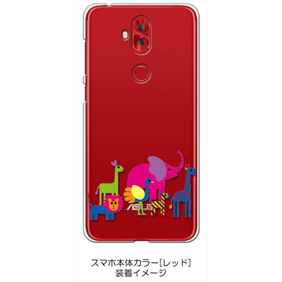 ZenFone5Q ZC600KL ASUS クリア ハードケース アニマル 動物 カラフル キリン ライオン スマホ ケース スマートフォン カ｜high｜02