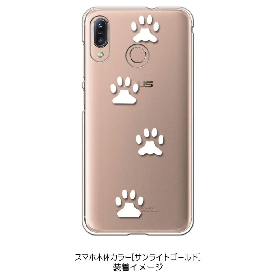 Zenfone Max M1 ZB555KL ゼンフォン クリア ハードケース 肉球 犬 猫 ネコ 足跡 （ホワイト） カバー ジャケット スマートフォン スマホケース｜high｜02