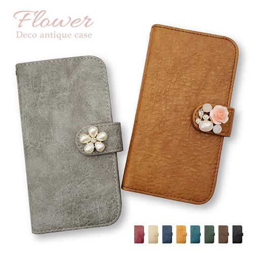 iPhone12 手帳型 ケース Pro Apple 花 パール キラキラ デコ