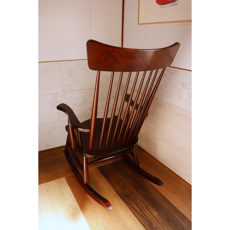 松本民芸家具 「文」 在銘 J型 ロッキングチェア ミズメザクラ