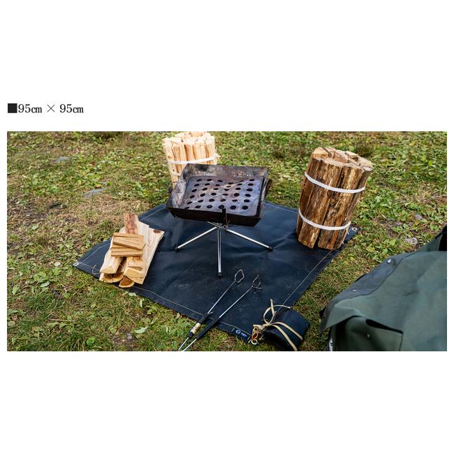 ZEN Camps ゼンキャンプ 焚き火専用シート(ブラックシリコン加工モデル) 95cm×95cm 【 焚火 耐熱 キャンプ アウトドア 】【メール便・代引不可】 | ZEN Camps | 01