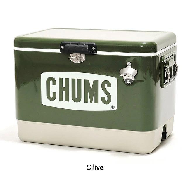 【期間限定値引き中】チャムス　CHUMS　クーラーボックス　カーキ　54L希少色 CHUMS（チャムス） CHUMS Steel Cooler Box 54L チャムススチール
