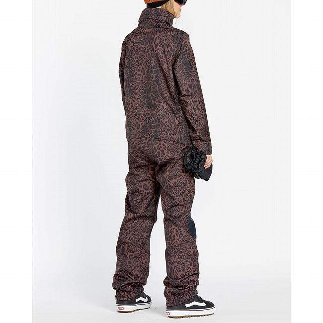 ボルコム ウィメンズシャイロスノースーツ S つなぎ ヒョウ柄 VOLCOM（ボルコム） Womens Shiloh Snow Suit ウィメンズシャイロ