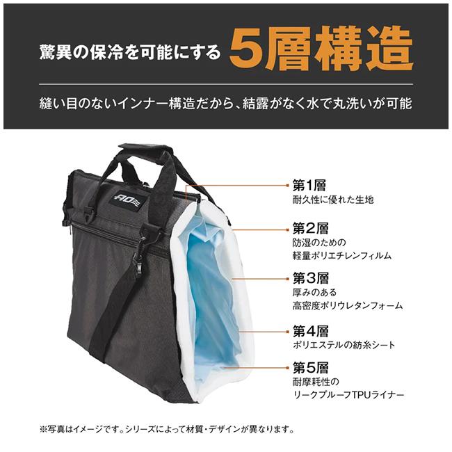 AO Coolers エーオークーラーズ 24パック カーボンソフトクーラー Black AOCR24 【クーラーボックス/保冷バック/UVカット/カビ予防/アウトドア】の画像