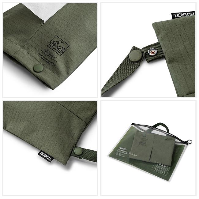 Filter017 クリエライブデパート 頂上ロゴリップストップ生地ハンギングティッシュカバー アーミーグリーン  【雑貨/ケース/アウトドア】【メール便・代引不可】 | ブランド登録なし | 01