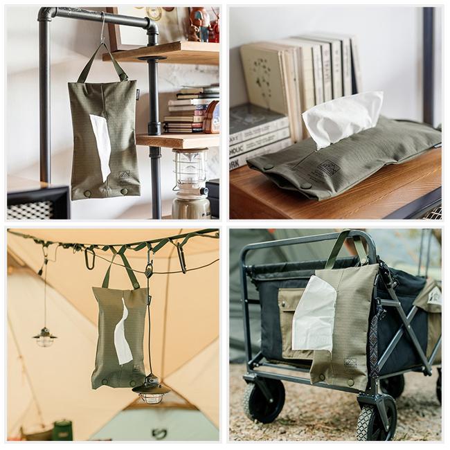 Filter017 クリエライブデパート 頂上ロゴリップストップ生地ハンギングティッシュカバー アーミーグリーン  【雑貨/ケース/アウトドア】【メール便・代引不可】 | ブランド登録なし | 02