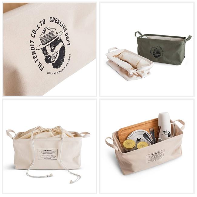 Filter017 キャンバス 収納バスケット 【ケース/折りたたみ/アウトドア】 | ブランド登録なし | 01