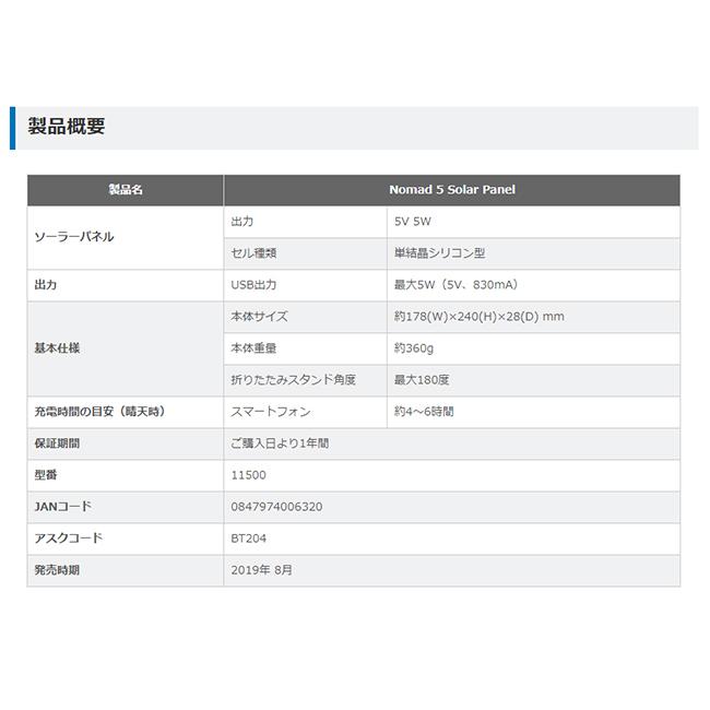 GOALZERO ゴールゼロ Nomad 5 Solar Panel ノマド5ソーラーパネル 11500 【充電/電源/折りたたみ式/コンパクト/アウトドア】 | GOAL ZERO | 08