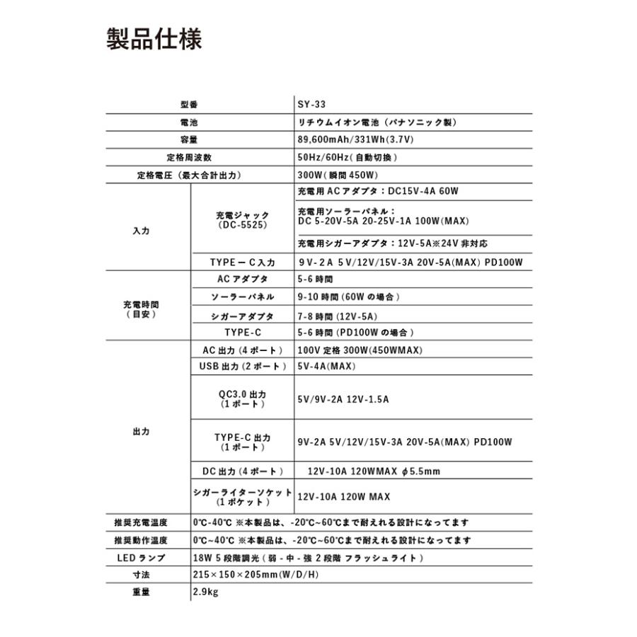 MIGHTY マイティ パナソニック製リチウムイオン電池搭載 ポータブル電源MIGHTY マイティ 別注モデル SY-33 【防災/キャンプ/アウトドア】 | ブランド登録なし | 13