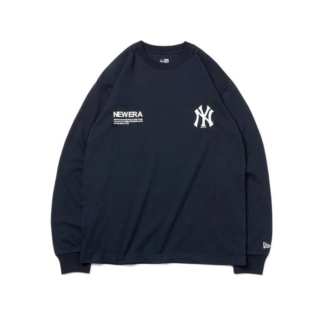 NEWERA ニューエラ 長袖コットンTシャツ MLB Apparel ニューヨークヤンキース ネイビー 13755420 【レギュラーフィット/ロンT/トップス】【メール便・代引不可】｜highball｜02