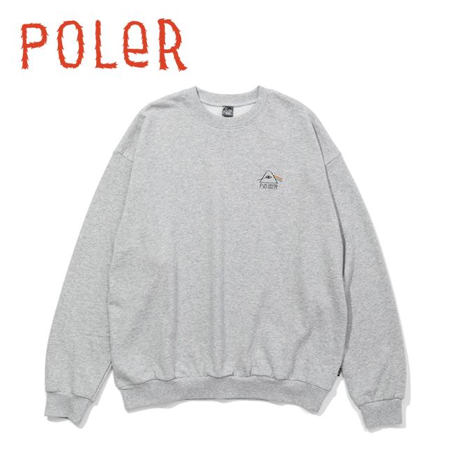 POLeR ポーラー PSYCHEDELIC LOGO CREW サイケデリックロゴクルー 253MCV0041 【 トップス 長袖 トレーナー スウェット プルオーバー アウトドア 】 | POLeR