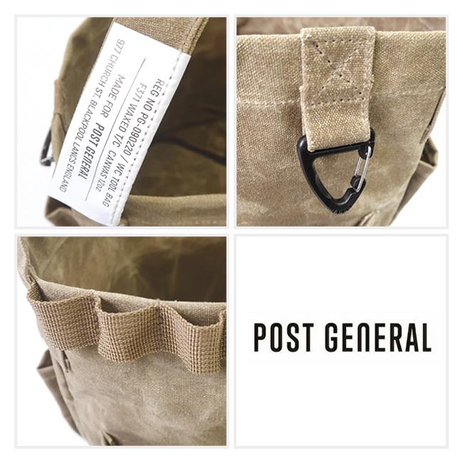 POST GENERAL ポストジェネラル WAXED CANVAS TOOL BAG ROUND ワックスドキャンバスツールバッグラウンド 982140060/982140061 【収納/キャンプ/アウトドア】 | POST GENERAL | 01