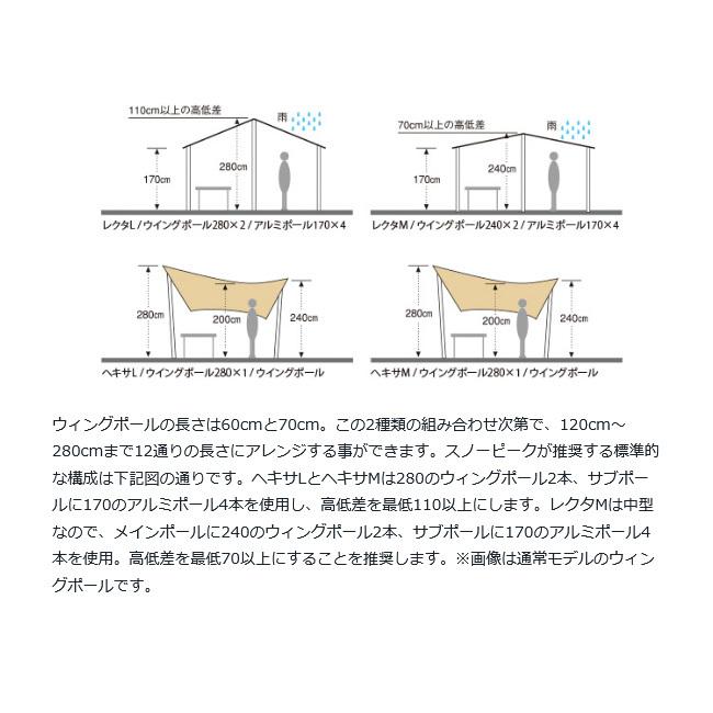 ☆最大15%OFFクーポン☆ スノーピーク ウィングポール レッド 280cm TP