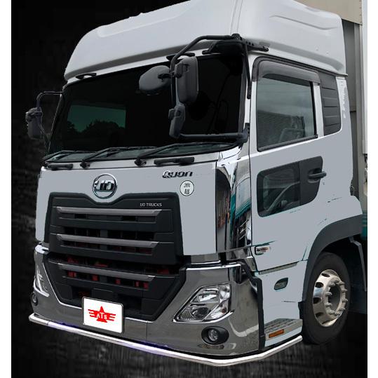 17クオン　高野自動車製　アンダーパイプバンパー 17クオン用パイプバンパー【ATS-729 LEDラインライト用加工穴無し
