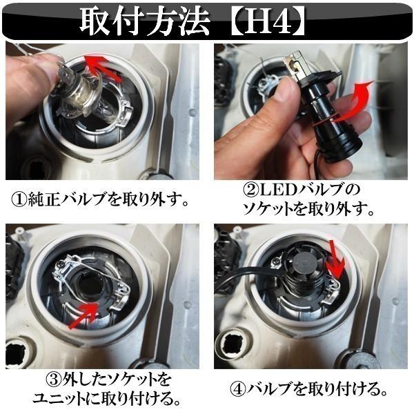 フリード GB3 GB4 LED ヘッドライト H4 車検対応 LEDバルブ HI/Lo切替