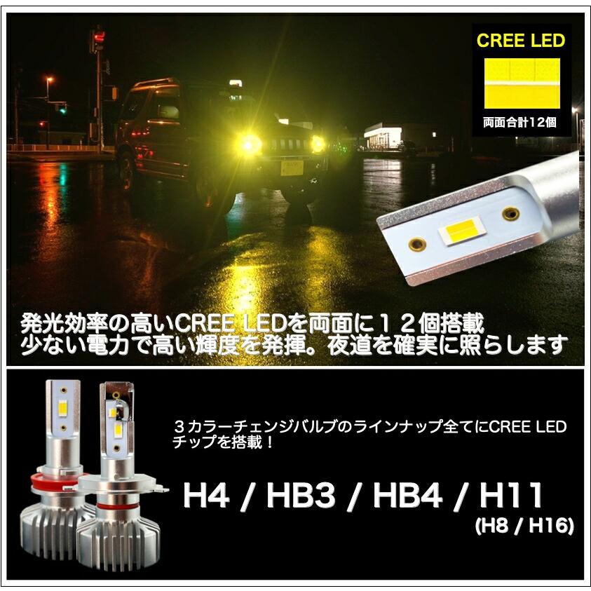 (2点おまとめ】HB4/9006 白黄・HB3 HB4 LEDフォグランプ 9006 超爆光 車検対応 メモリー機能付き 2
