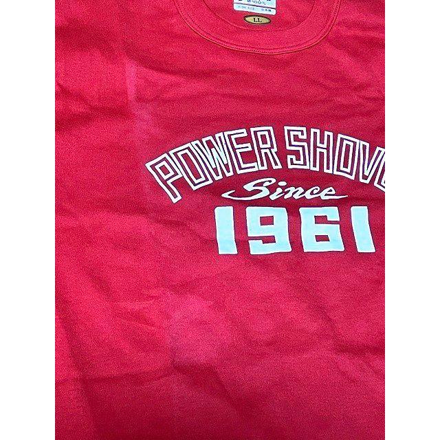 80's 70~80年代 昭和 デッドストック Tシャツ POWER SHOVEL since 1961 三菱重工 パワーショベル ユンボ 赤 サイズLL [a2-0029] |  | 03