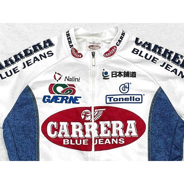 イタリア製 90's 1996 カレラブルージンズ CARRERA BLUE JEANS サイクルジャージ 半袖 ウェア フルジップ ナリーニ サイズXL [c8-0004] | カレラ | 01
