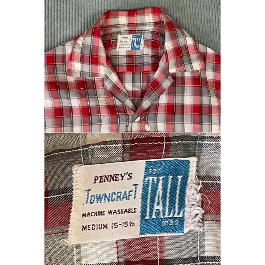 60s？penneys TOWNCRAFT 開襟シャツ PENNEYS 50-60'S PENNEY'S TOWN CRAFT Wool Open Collar Box