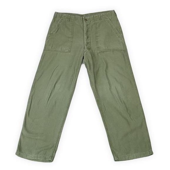 US ARMY ベイカーパンツ　OG-107 32×33 雰囲気⭕️ 32×33】U.S.Army Utility Trousers OG-107 実物 米軍 ベイカーパンツ