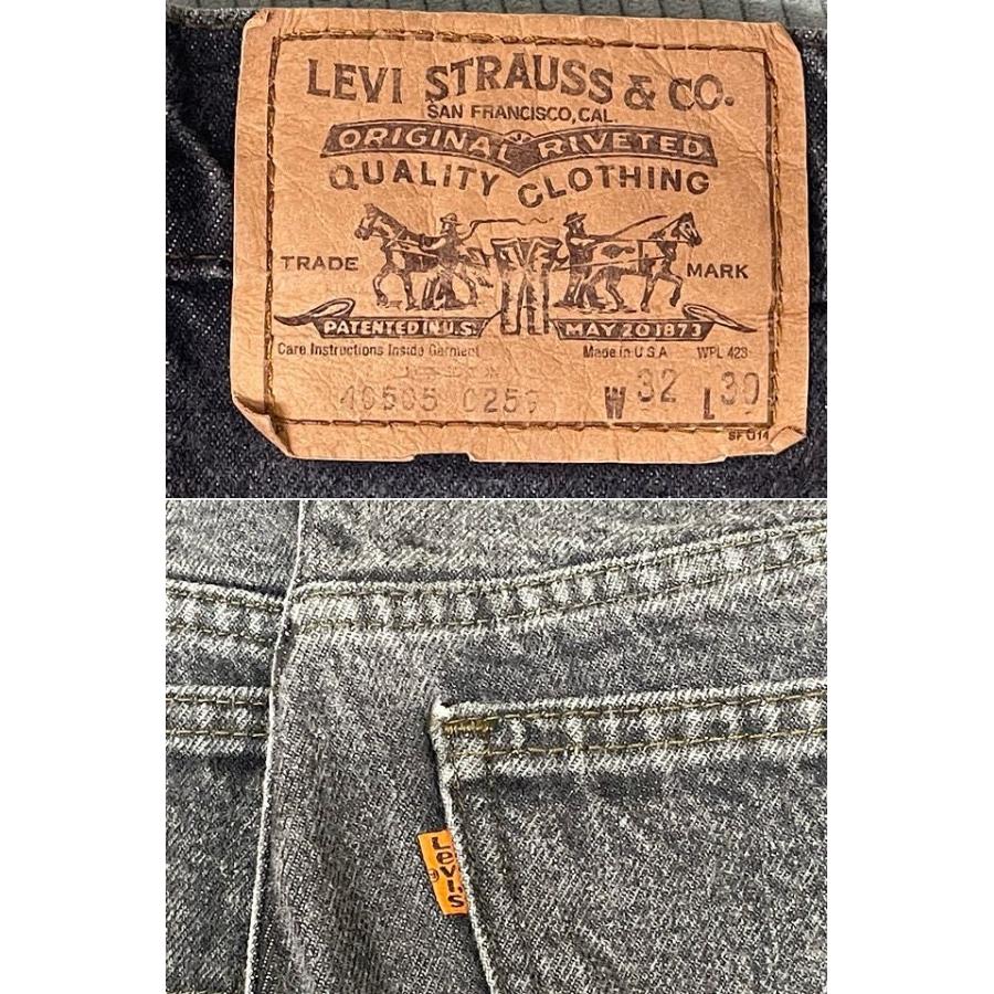 80's 1985 米国製 575工場 リーバイス LEVI'S 40505-0259 オレンジタブ ブラック デニム 黒 先染め 表記W32L30 実寸W80L72 [i-0034] | Levi's | 09